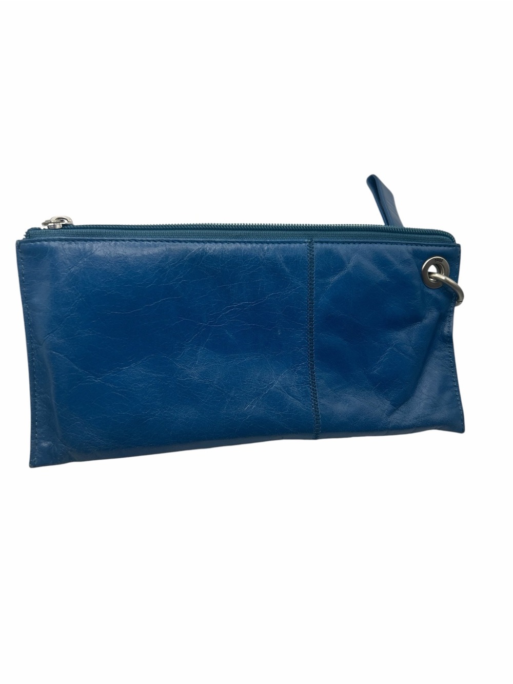 Hobo Blue Leather Vida Wristlet Clutch
